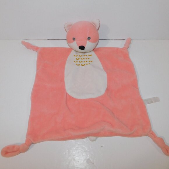 The Peanutshell Pink Fox Plush Security Blanket Baby Lovey Nunu Soother - Picture 1 of 4